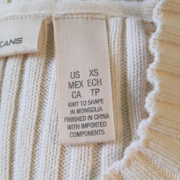 DKNY Women's Pullover Ivory Cable Knit Sweater XS - Picture 7 of 9